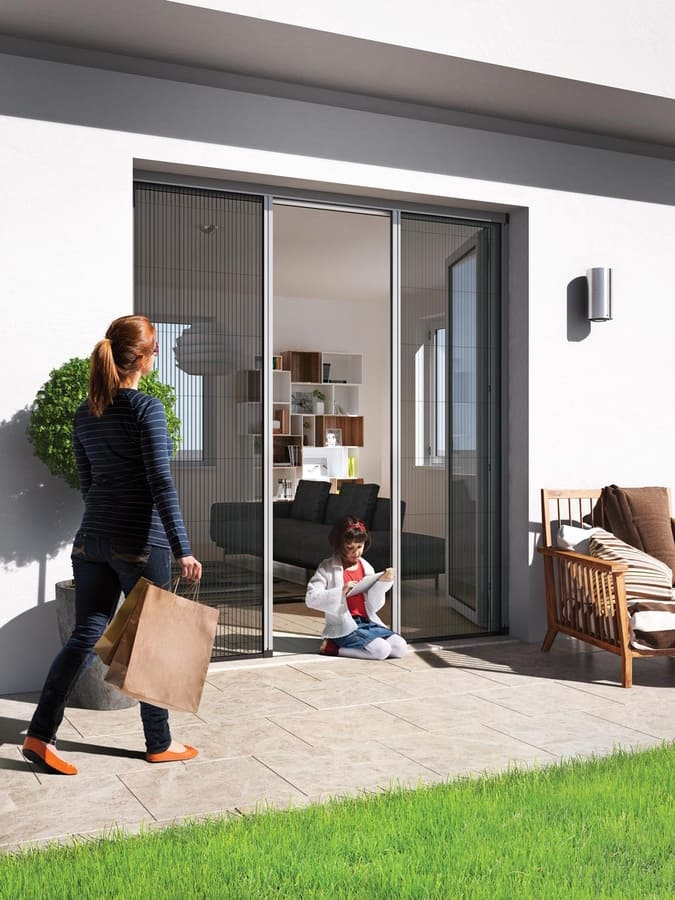 Moustiquaire plissée pour baie vitrée extérieur